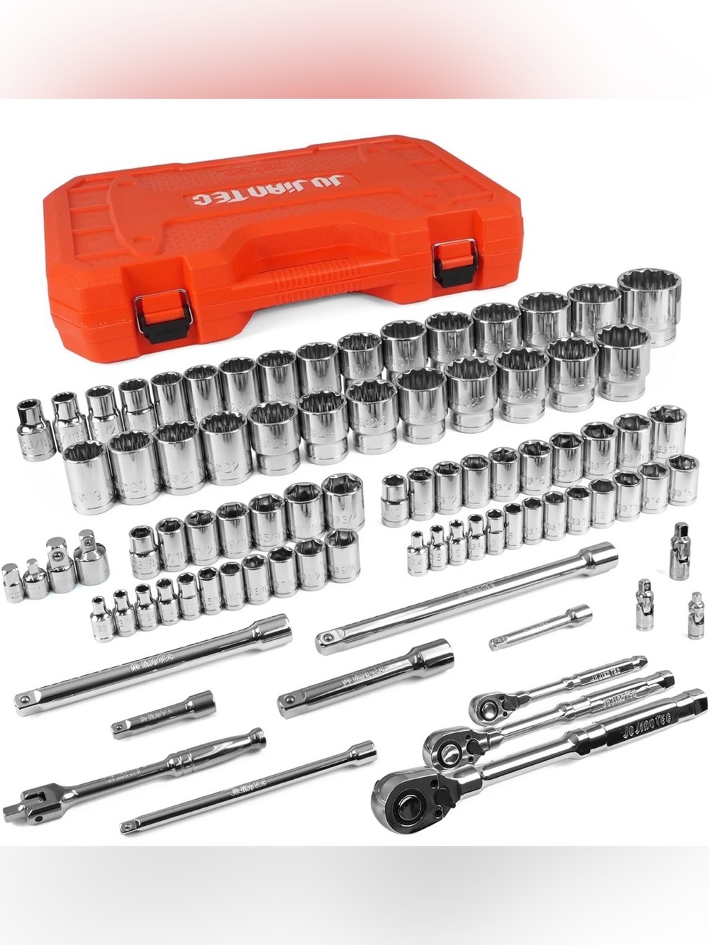BNIB 86-Piece 1/4" 3/8" 1/2" Shallow Drive Socket & Ratchet Set